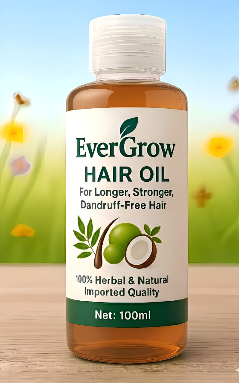 EverGrow Herbal Hair Oil – For Longer, Stronger & Dandruff-Free Hair (100ml)
